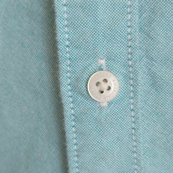 American Eagle Outfitters Button Down Shirt Men's XL Blue Long Sleeve Cotton - Picture 4 of 14